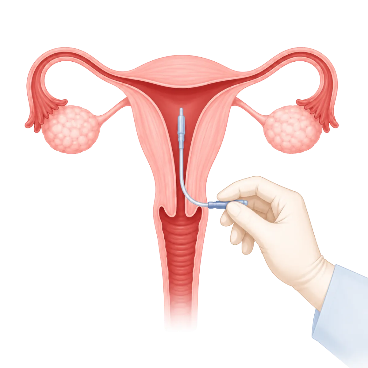 Ilustración del proceso de inseminación